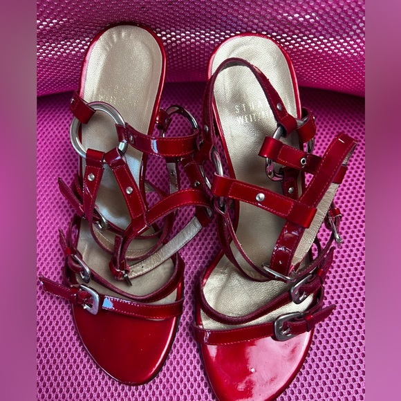 Stuart Weitzman Cherry Red Sandals - Picture 2 of 5